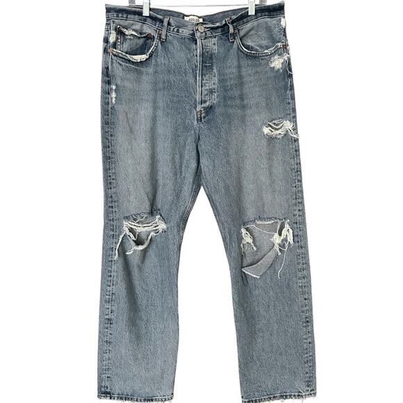 Agolde 90s High-Rise Straight-Leg Jean Women's 31 Isolate Light Blue Revolve - Picture 2 of 8